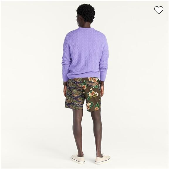 NWT J. Crew Men's Green Camo/Floral Print 7" Breaker Stretch Board Shorts -SZ 32 - Picture 7 of 10